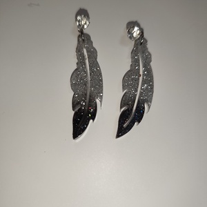 Madár toll fülbevaló  - ékszer - fülbevaló - lógó fülbevaló - Meska.hu