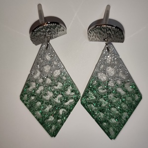Zöld ezüst fülbevaló , Ékszer, Fülbevaló, Lógó fülbevaló, Mindenmás, MESKA