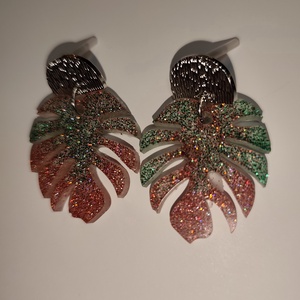 Kétszínű falevél fulbevaló , Ékszer, Fülbevaló, Lógó fülbevaló, Mindenmás, MESKA