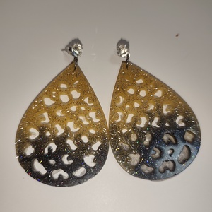 Arany fekete csillogó fülbevaló , Ékszer, Fülbevaló, Lógó fülbevaló, Mindenmás, MESKA