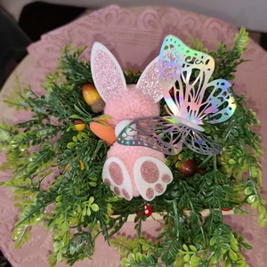 Fa ledes nyuszis asztali dísz/box - otthon & életmód - dekoráció - asztal és polc dekoráció - asztaldísz - Meska.hu