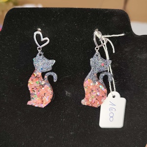 Szépséges cicás fülbevaló, Ékszer, Fülbevaló, Lógó fülbevaló, Mindenmás, MESKA