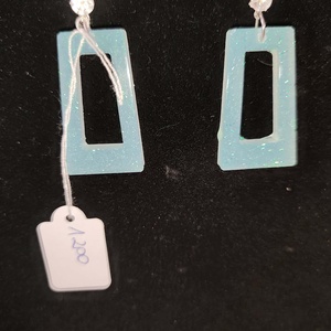 Kékes zöld fülbevaló - ékszer - fülbevaló - lógó fülbevaló - Meska.hu