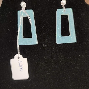 Kékes zöld fülbevaló - ékszer - fülbevaló - lógó fülbevaló - Meska.hu