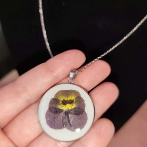 Valódi szárított virággal készült nyaklánc, Ékszer, Nyaklánc, Medálos nyaklánc, Mindenmás, MESKA