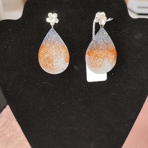 Bronz Ezüst és Fekete Fülbevaló - ékszer - fülbevaló - lógó csepp fülbevaló - Meska.hu