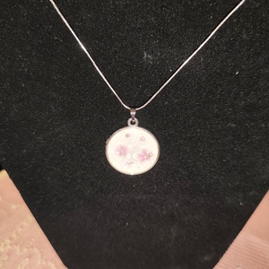 Rózsaszín virágos nyaklánc, Ékszer, Nyaklánc, Medálos nyaklánc, Mindenmás, MESKA