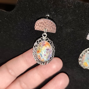  Üveglencsés Vintage stílusú fülbevaló - ékszer - fülbevaló - lógó fülbevaló - Meska.hu