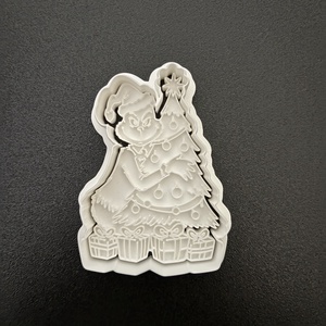 3D nyomtatott Grinch karácsonyfával sütikiszúró - Meska.hu