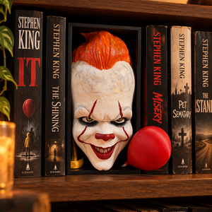 Pennywise festett könyvtámasz / Book Nook � Stephen King: Az - otthon & életmód - dekoráció - asztal és polc dekoráció - könyvtámasz - Meska.hu