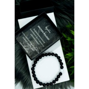 Férfi tanú felkérő ásványkarkötő  ajándék BLACK - Meska.hu