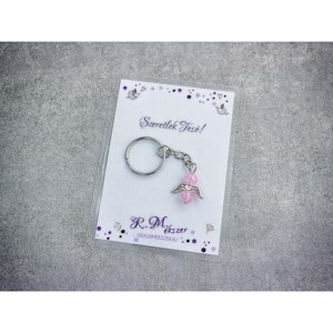 Szeretlek Tesó rózsaszín angyal medálos kulcstartó, Táska & Tok, Kulcstartó & Táskadísz, Kulcstartó, , MESKA