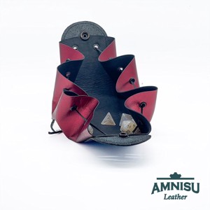 Fekete - metál bordó bőr 2in1 szütyő és kockatálca M8031-5006 - játék & sport - szerepjáték - Meska.hu