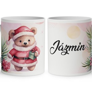 Kérd a neveddel - Cuki pink macika mintás bögre, Otthon & Életmód, Konyhafelszerelés, tálalás, Tálalás, Bögre & Csésze, , MESKA