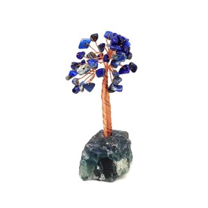 Ásványfa réz Lapis lazuli nyers fluorit 10-11cm, Otthon & Életmód, Dekoráció, Asztal és polc dekoráció, Gyöngyfa, ásványfa, , MESKA