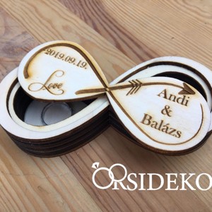 Egyedi végtelen fa gyűrűtartó doboz - esküvő - esküvői ceremónia - gyűrűtartó & gyűrűpárna - Meska.hu