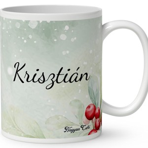 Névvel kérhető - Cuki karácsonyi róka és az ajándékok mintás bögre - otthon & életmód - konyhafelszerelés, tálalás - tálalás - bögre & csésze - Meska.hu