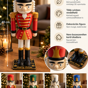 3D nyomtatott diótörő karácsonyi dekoráció � 40 cm, Karácsony, Adventi díszek, Adventi asztaldísz, Mindenmás, MESKA