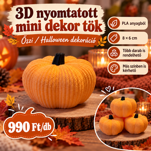 3D nyomtatott mini dekor tök � őszi és Halloween dekoráció, Karácsony, Karácsonyi lakásdekoráció, Karácsonyi lakásdíszek, Mindenmás, MESKA
