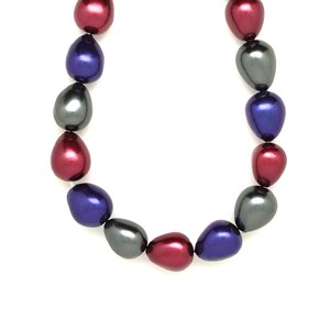 Kagyló bevonatos csepp kék bordó zöld 13-14x16mm ékszerkészítő alapanyag (füzér), Kellékek & szerszámok, Ásvány alapanyag, Ásványfüzér, , MESKA