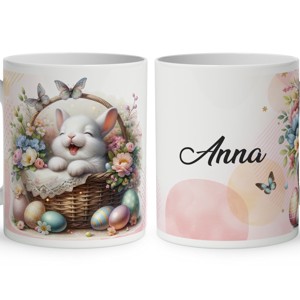 Névvel kérhető - Vidám kis húsvéti nyuszi mintás bögre, Otthon & Életmód, Konyhafelszerelés, tálalás, Tálalás, Bögre & Csésze, , MESKA