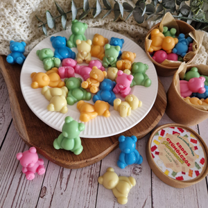 Erdei gyümölcsös gumimacik illatviasz, Otthon & Életmód, Gyertya, illat, aroma, Illatviasz, Gyertya-, mécseskészítés, MESKA