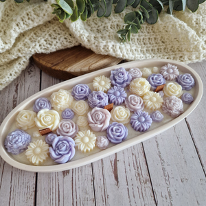 Orgona illatú, virágos gyertyatál - otthon & életmód - gyertya, illat, aroma - gyertya - Meska.hu