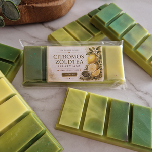 Citromos zöld tea illatviasz, friss citrusos illat  - otthon & életmód - gyertya, illat, aroma - illatviasz - Meska.hu