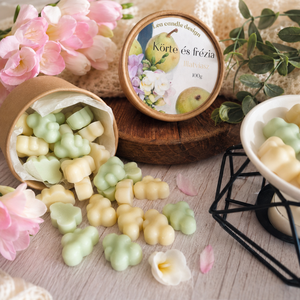 Körte és frézia illatviasz, friss elegáns, nőies élmény - otthon & életmód - gyertya, illat, aroma - illatviasz - Meska.hu