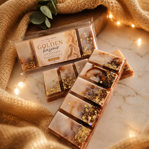 Golden kasmír törhető illatviasz, elegáns,nőies virág illat - otthon & életmód - gyertya, illat, aroma - illatviasz - Meska.hu