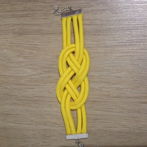 Fonott paracord sárga karkötő, Ékszer, Nyaklánc, Medálos nyaklánc, Ékszerkészítés, MESKA
