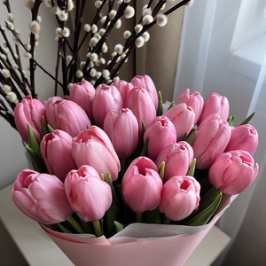 Rózsaszín tulipán csokor, Otthon & Életmód, Virágdekoráció, Virágok, Szálas virág, , MESKA