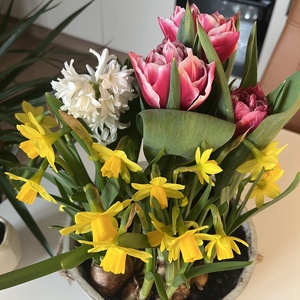 Tavaszi virágtál - nagy - otthon & életmód - dekoráció - asztal és polc dekoráció - asztaldísz - Meska.hu