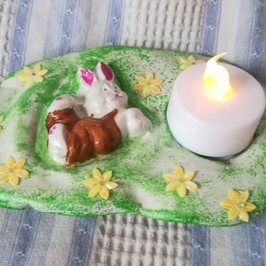 kő gyertyatartó, Otthon & Életmód, Gyertya, illat, aroma, Gyertyatartó, Festett tárgyak, MESKA