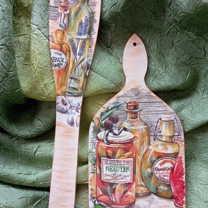 fakanál vágódeszkával 4, Otthon & Életmód, Konyhafelszerelés, tálalás, Konyhai dekoráció, Konyhai dísz, Decoupage, transzfer és szalvétatechnika, MESKA