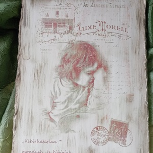 falitábla gyerkőcös 1, Otthon & Életmód, Dekoráció, Kép & Falikép, Táblakép, Decoupage, transzfer és szalvétatechnika, MESKA