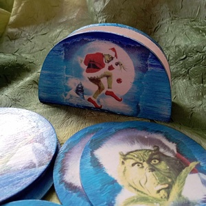 Grincses szalvétatartó, Otthon & Életmód, Konyhafelszerelés, tálalás, Tálalás, Szalvétatartó, szalvétagyűrű, Decoupage, transzfer és szalvétatechnika, MESKA