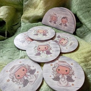 Angyalos szalvétatartó, Otthon & Életmód, Konyhafelszerelés, tálalás, Tálalás, Szalvétatartó, szalvétagyűrű, Decoupage, transzfer és szalvétatechnika, MESKA