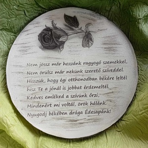 temetői dísz apunak, Otthon & Életmód, Vallás, Temetkezési tárgy, Decoupage, transzfer és szalvétatechnika, MESKA