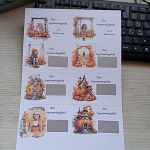 őszi kaparós kártyák - otthon & életmód - papír, írószer - ajándékozás kellékei - ajándék sorsjegy - Meska.hu