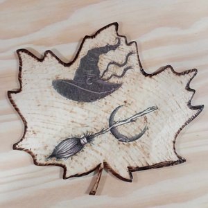 őszi levél halloween2 - otthon & életmód - dekoráció - kép & falikép - fából készült kép - Meska.hu