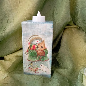 Hóemberes gyertyatartó - Meska.hu