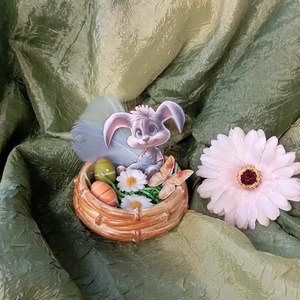 Nyuszis asztaldísz - ünnepi díszek, dekorációk - húsvéti díszek és dekorációk - húsvéti asztaldíszek - Meska.hu