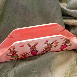 szalvétatartó nyuszis - otthon & életmód - konyhafelszerelés, tálalás - tálalás - szalvétatartó, szalvétagyűrű - Meska.hu