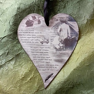 Szív a temetőbe 3, Otthon & Életmód, Dekoráció, Fali és függő dekoráció, Függődísz, Decoupage, transzfer és szalvétatechnika, MESKA