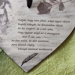 Szív a temetőbe4, Otthon & Életmód, Vallás, Temetkezési tárgy, Sírtábla, Decoupage, transzfer és szalvétatechnika, MESKA