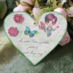 anyák napi szívek 2 - otthon & életmód - dekoráció - kép & falikép - fából készült kép - Meska.hu