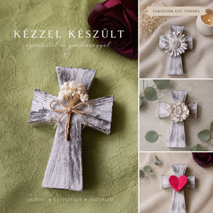 Kézzel öntött beton kereszt � festett, lakkozott sírdísz � 10 cm - otthon & életmód - vallás - temetkezési tárgy - sírdísz, kegyeleti dísz - Meska.hu