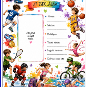 Első nap az iskolában � A4 emléklap - baba - mama - babaemlékek - baba emlékőrző - Meska.hu