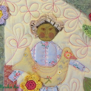 Kislány madárral (quilt-kép) -  - Meska.hu